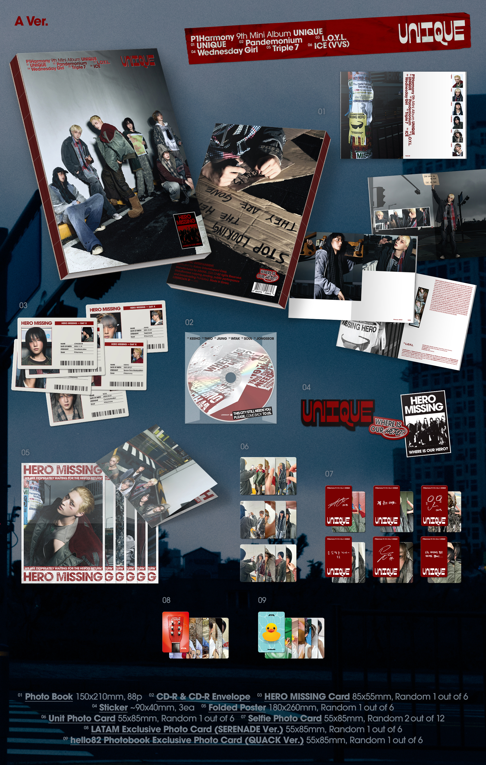 P1harmony UNIQUE Photobook 24枚 セット 新品未開封 P1HARMONY UNIQUE PHOTOBOOK CON BENEFICIO hello82